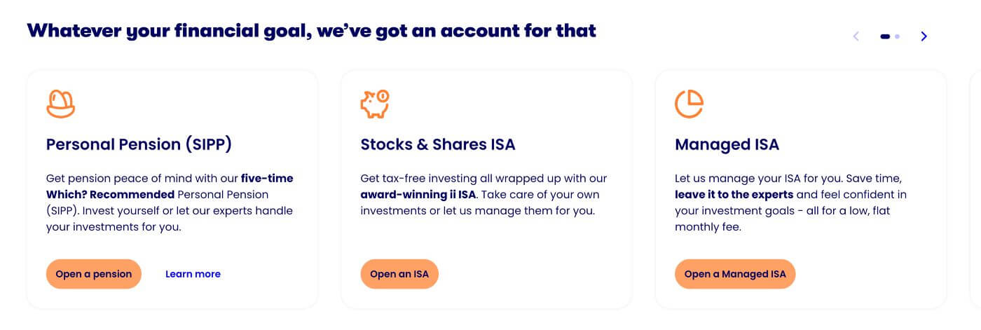 interactive investor account types