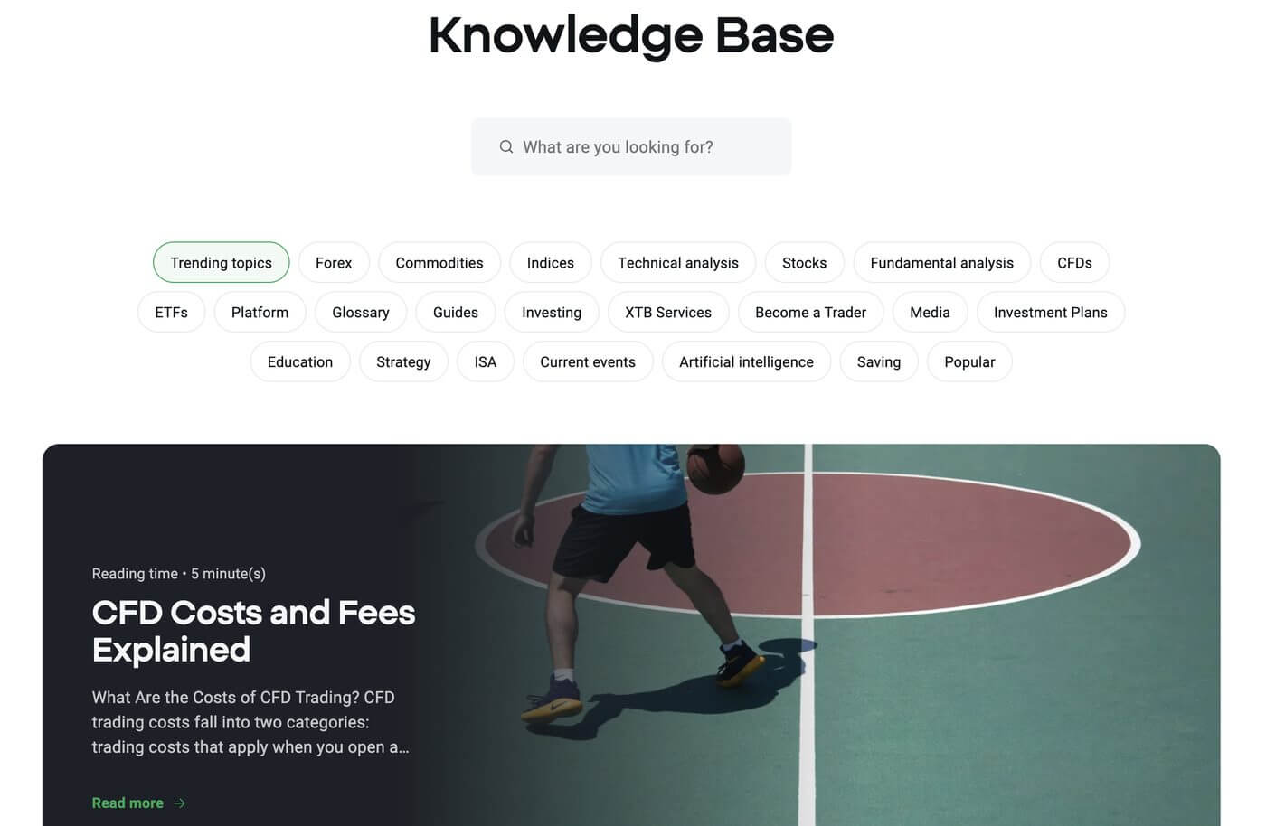 XTB Knowledge Base: educational articles and guides for investors