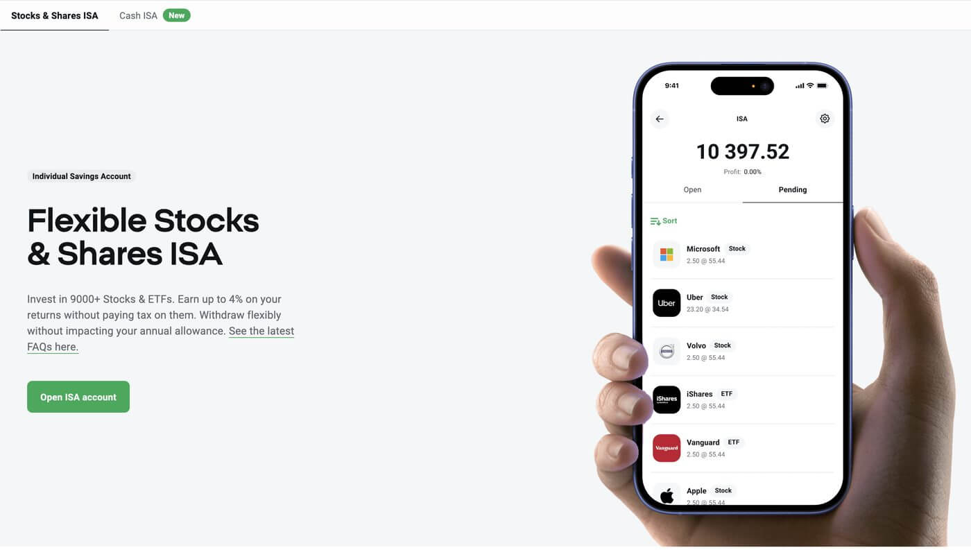 XTB flexible stocks and shares ISA with the mobile app portfolio view