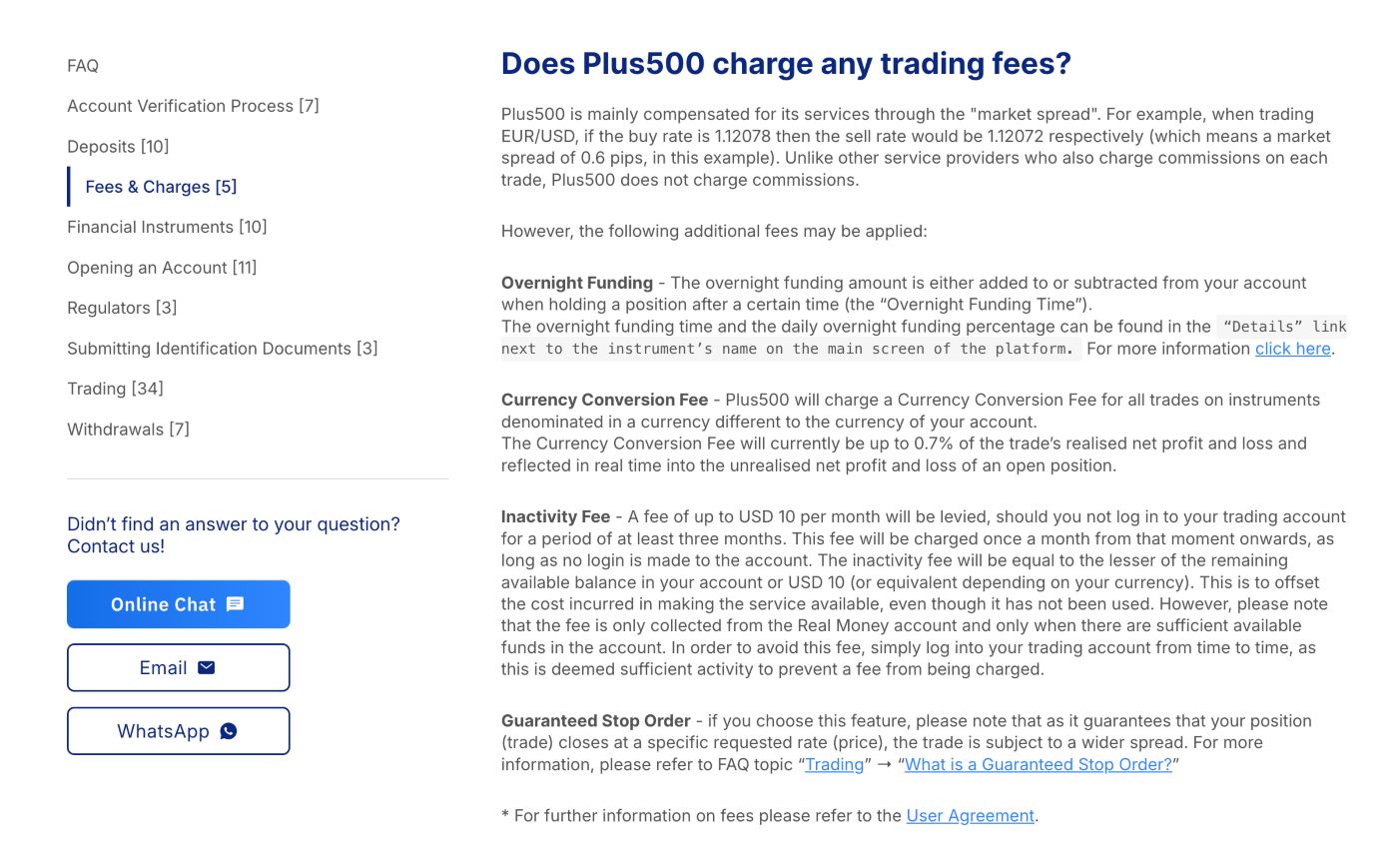 Plus500 trading fees explained