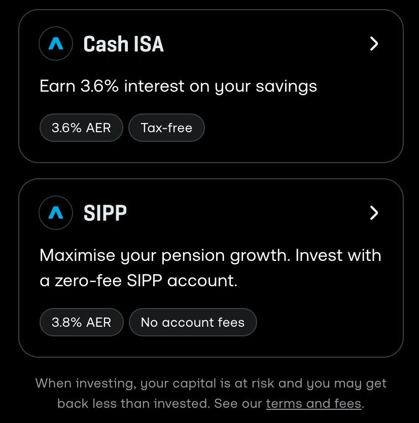 Trading 212 Account opening Cash ISA, SIPP