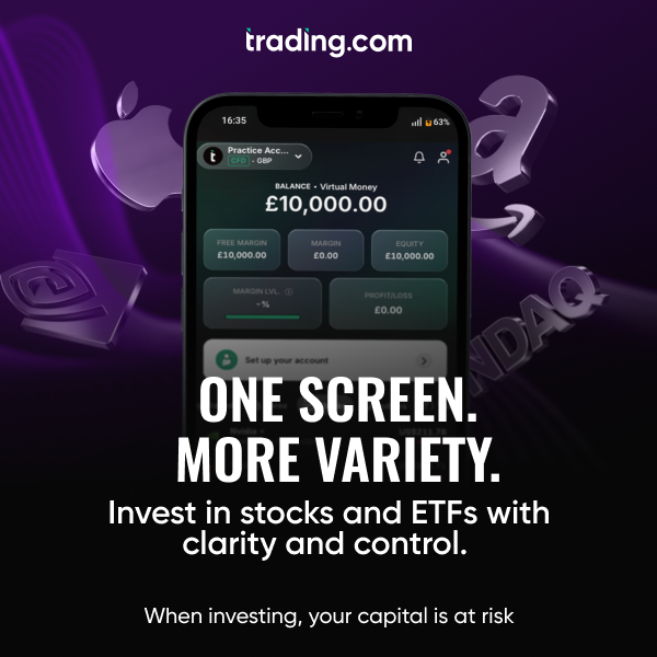 Trading.com UK: invest in stocks and ETFs with zero commission