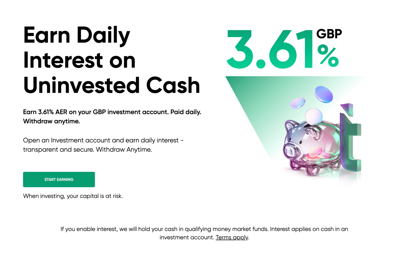 Trading.com Interest on Cash offer